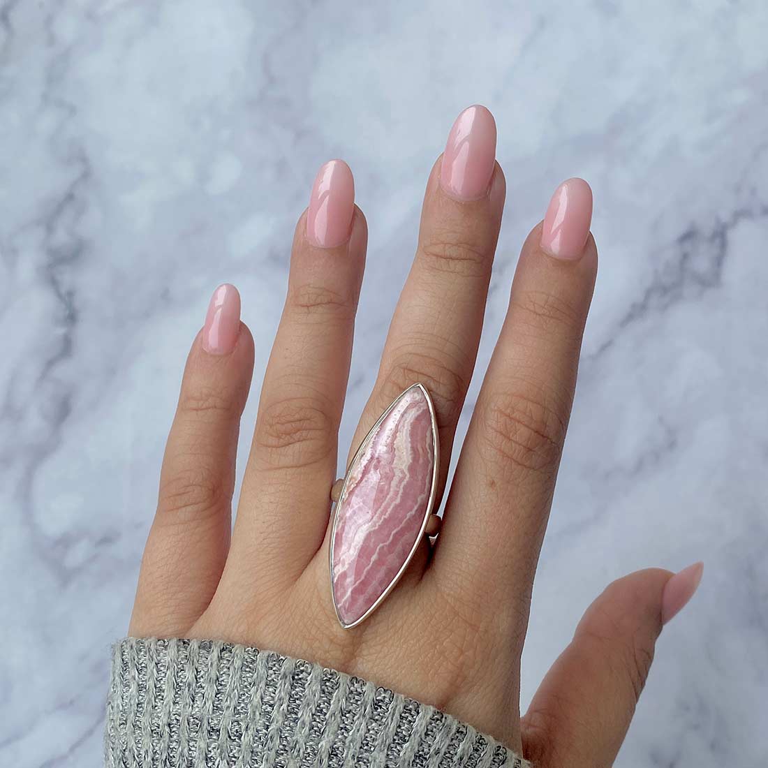 Rhodochrosite Adjustable Ring-(RDC-R-37)